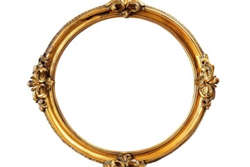 A luxurious gold frame against a clean white background. Perfect for adding elegance to any design project