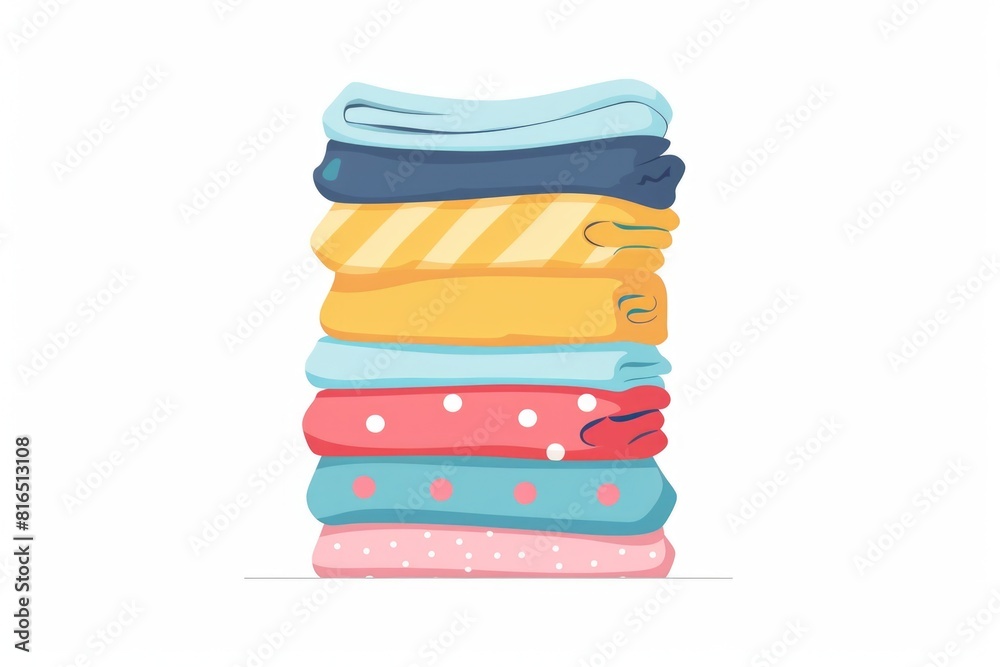 Poster A stack of folded towels ready for use. Ideal for household or spa concepts