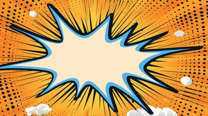 Obraz premium Vintage Pop Art Explosion Retro Comic Book Splash Cartoon Background with Vector Design, Stylish Halftone Effects, and Colorful Superhero Illustration Elements for a Cool Retro Title