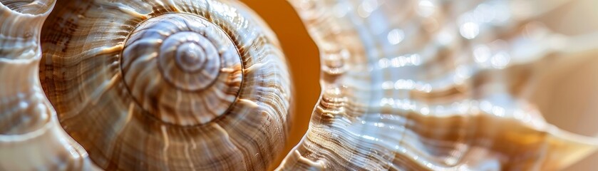 A spiral seashell with smooth curves creates an abstract appearance