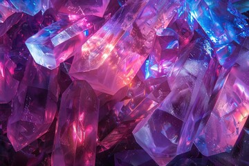 neon light abstract background made of crystals