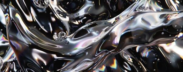 Macro photography of water bubbles and droplets, creating a captivating abstract pattern.