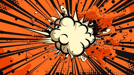 Vintage Pop Art Explosion Retro Comic Book Splash Cartoon Background with Vector Design, Stylish Halftone Effects, and Colorful Superhero Illustration Elements for a Cool Retro Title