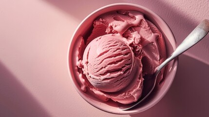 Craft a vibrant digital illustration of an aerial view capturing a half-consumed pint of rich