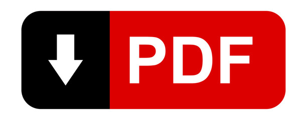 Download PDF vector web button with arrow down.
