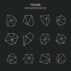 Polygon Vector Abstract Shapes Set