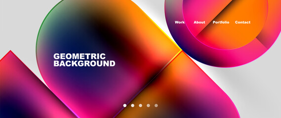 Geometric abstract glassmorphism with circles and squares. Vector Illustration For Wallpaper, Banner, Background, Card, Book Illustration, landing page