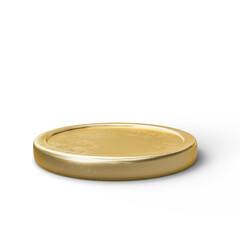 Golden Coin on White Background. 3D Illustration. File With Clipping Path.