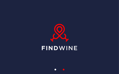 wine location logo design vector silhouette illustration