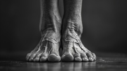 The image is a close up of two feet