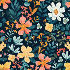 seamless floral pattern, pattern, seamless, flower, leaf, floral