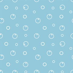 Set  seamless pattern water bubbles.  Simple vector illustration isolated on light blue background. Fizzy drinks. 