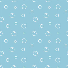 Set  seamless pattern water bubbles.  Simple vector illustration isolated on light blue background. Fizzy drinks. 