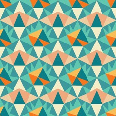 Seamless pattern of abstract halftone triangles and polygons, perfect for a modern and minimalist gift wrap design, Generative AI