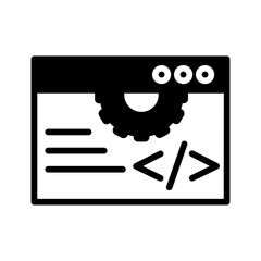 Vector solid black icon for Web development
