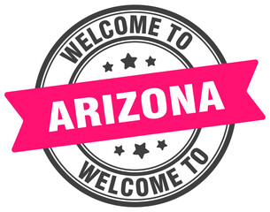 Welcome to Arizona stamp. Arizona round sign