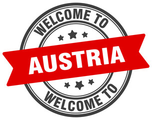 Welcome to Austria stamp. Austria round sign