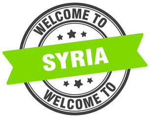 Welcome to Syria stamp. Syria round sign