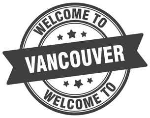 Welcome to Vancouver stamp. Vancouver round sign
