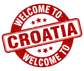 Welcome to Croatia stamp. Croatia round sign