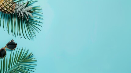 Obraz premium Vibrant Summer Flat Lay Colorful Delights on a Playful Background 