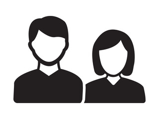 Man girl students icon set, Illustrations isolated on white.