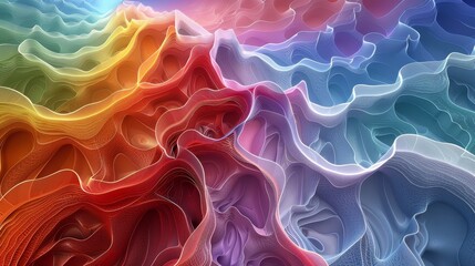 Fototapeta premium Abstract Gradients Artistic Expression: A 3D image showcasing artistic expression through abstract gradients