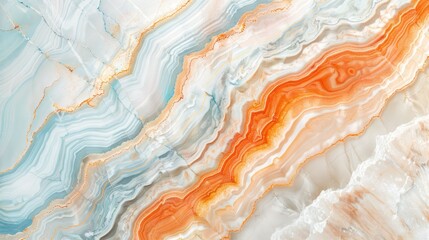 Obraz premium marble background orange and blue white color, beautiful texture and pattern