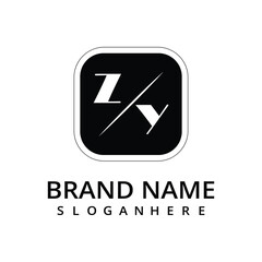 initial monogram logo for real estate with building shape creative design	
