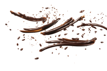 Chocolate Cascade: A Sweet Spill on White or PNG Transparent Background.