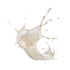 White chocolate drops and splashes isolated on white background.