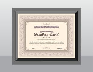 Modern Creative And Elegant Certificate For Multi-purpose Template and Security Border Pattern.