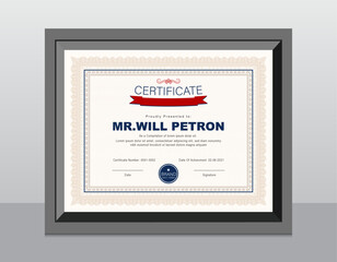 Modern Creative And Elegant Certificate For Multi-purpose Template and Security Border Pattern.