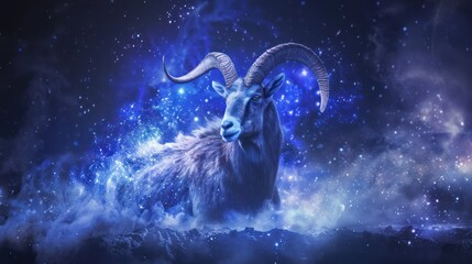 Naklejka premium astrology magical zodiac sign, capricornus zodiac