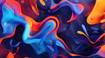 Abstract shapes on colorful trendy background. Modern fluid colorful gradient geometric figures in the shape of swirl on gradient background. Design layout for web,banners, flyers, posters.
