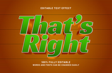 that's right 3d editable text effect