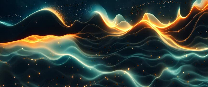 Abstract depiction of digital waves washing over Western Europe, representing new tech tidal waves,