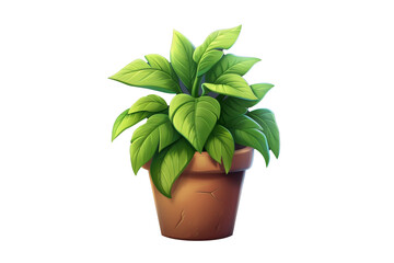 Obraz premium PNG Image of 3D plant in a pot