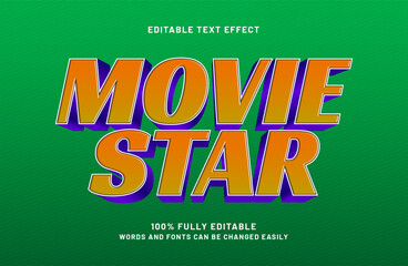 movie star 3d editable text effect
