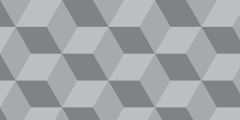 Fototapeta premium Abstract white and gray stripe rectangles hexagon type cube geometric pattern. modern square diamond mosaic pattern. retro ornament grid tiles and wallpaper used for background.