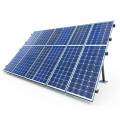 Solar panel isolated on a white backdrop for graphic design purposes