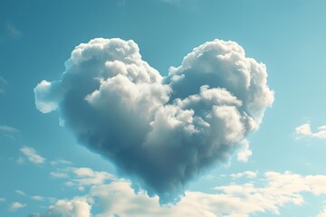 Fototapeta premium Cloud in the shape of a heart.