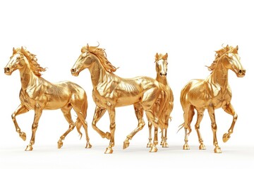 gold horse on white background