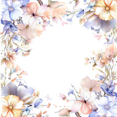 Elegant Watercolor Artwork Featuring Pink Cherry Blossoms and Verdant Green Leaves background with copy space. invitation card