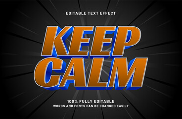 keep calm 3d editable text effect