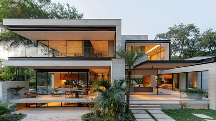 Fototapeta premium A modern minimalist home interior design
