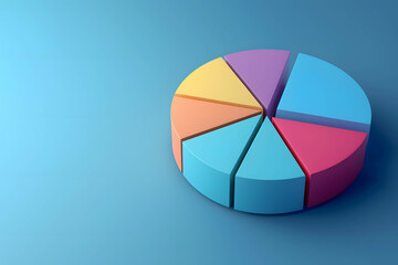 Obraz premium Wallpaper or background 3D pie chart represent financial shares and ratios, used for illustrations and presentations