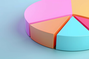Obraz premium Wallpaper or background 3D pie chart represent financial shares and ratios, used for illustrations and presentations