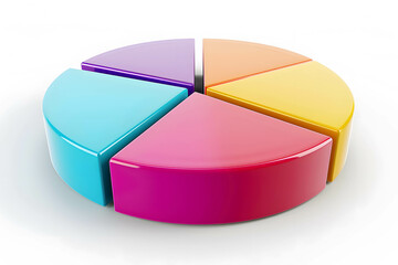 Wallpaper or background 3D pie chart represent financial shares and ratios, used for illustrations and presentations
