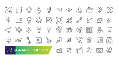 Graphic design icon set. UI icon collection and Vector illustration.